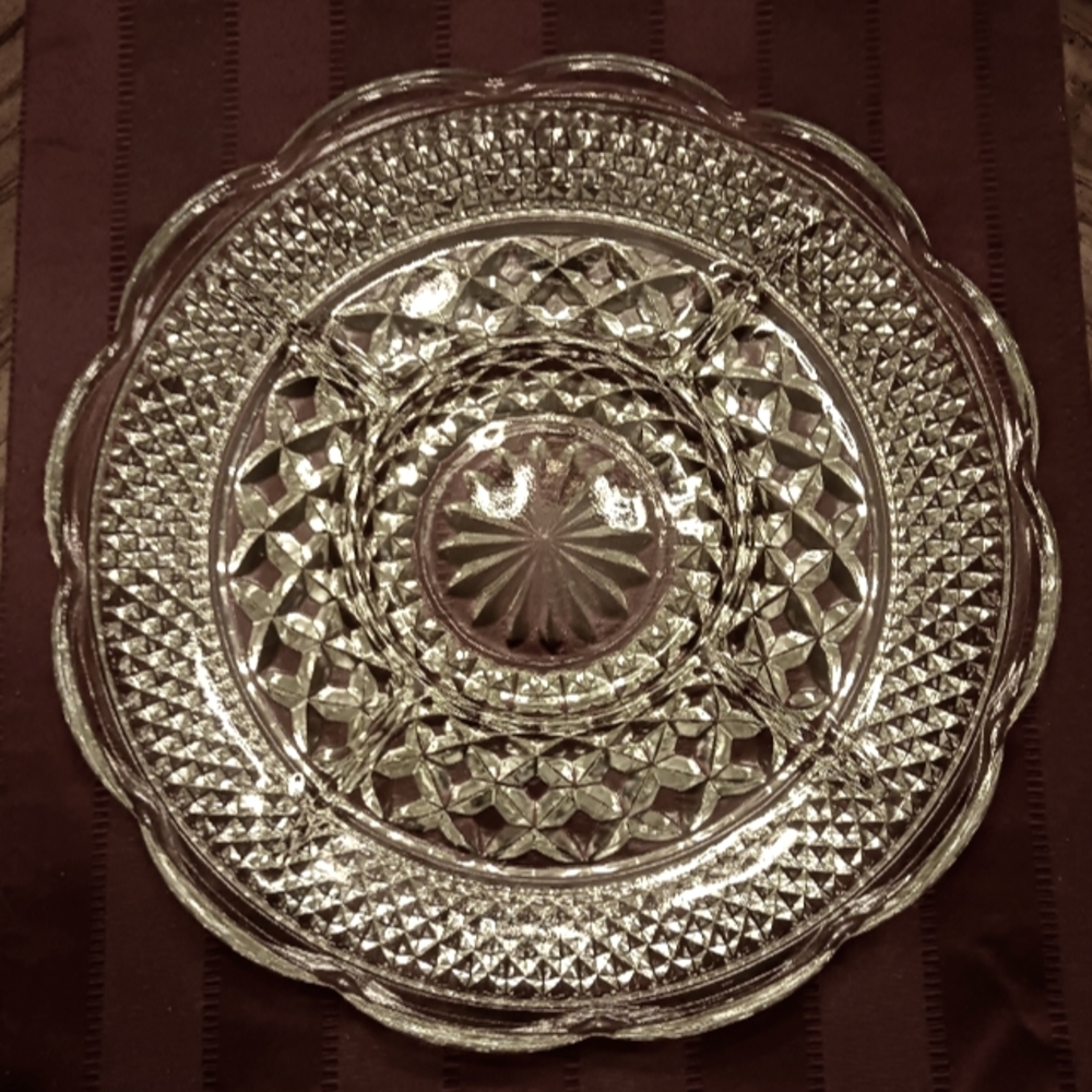 A beautiful vintage glass platter